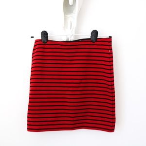 Forever 21 Red & Black Striped Bodycon Skirt